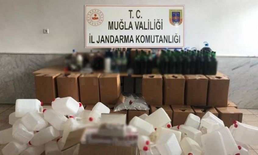 Muğla’da 943 litre sahte içki ele geçirildi